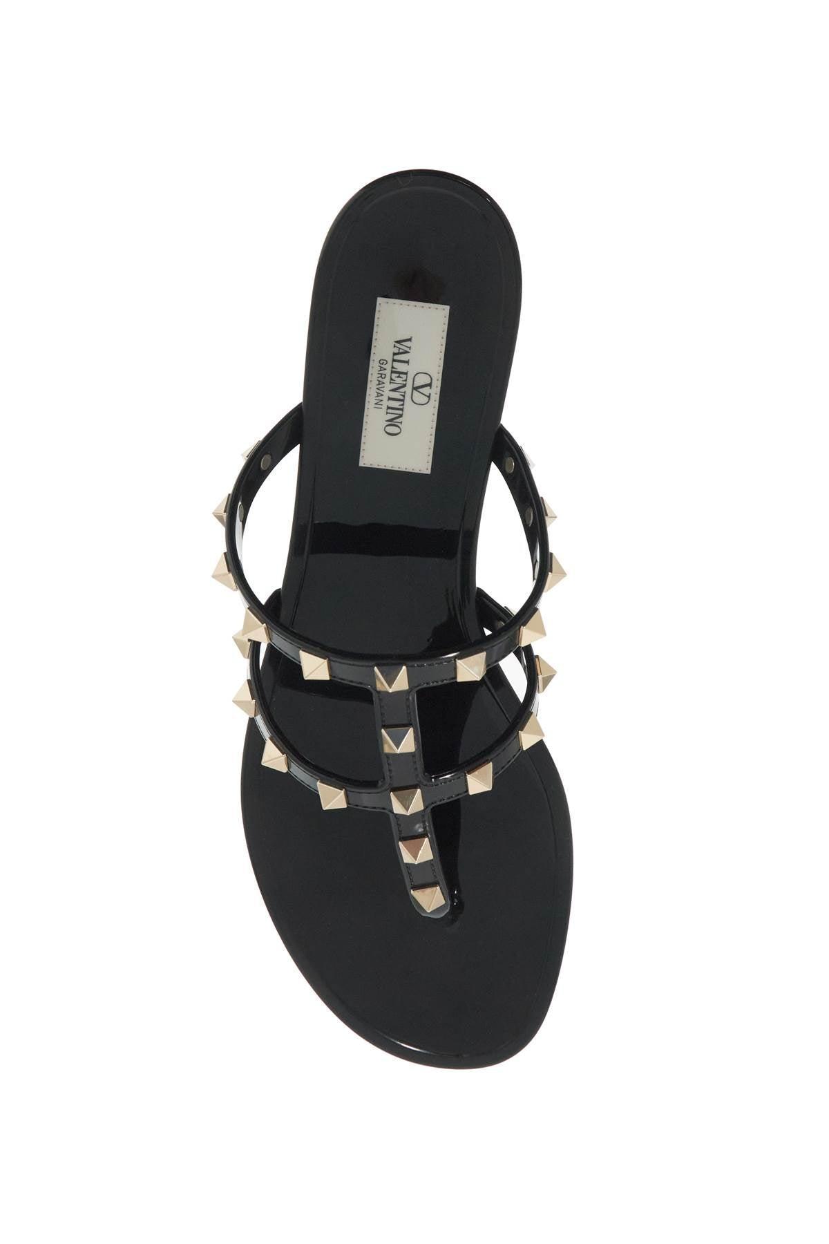 VALENTINO GARAVANI Rockstud Pvc Thong Sandals Women In Black Product Image