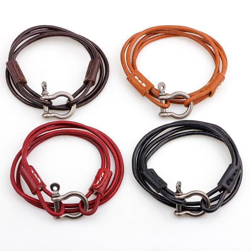 Genuine Leather Layered Bracelet Product Image