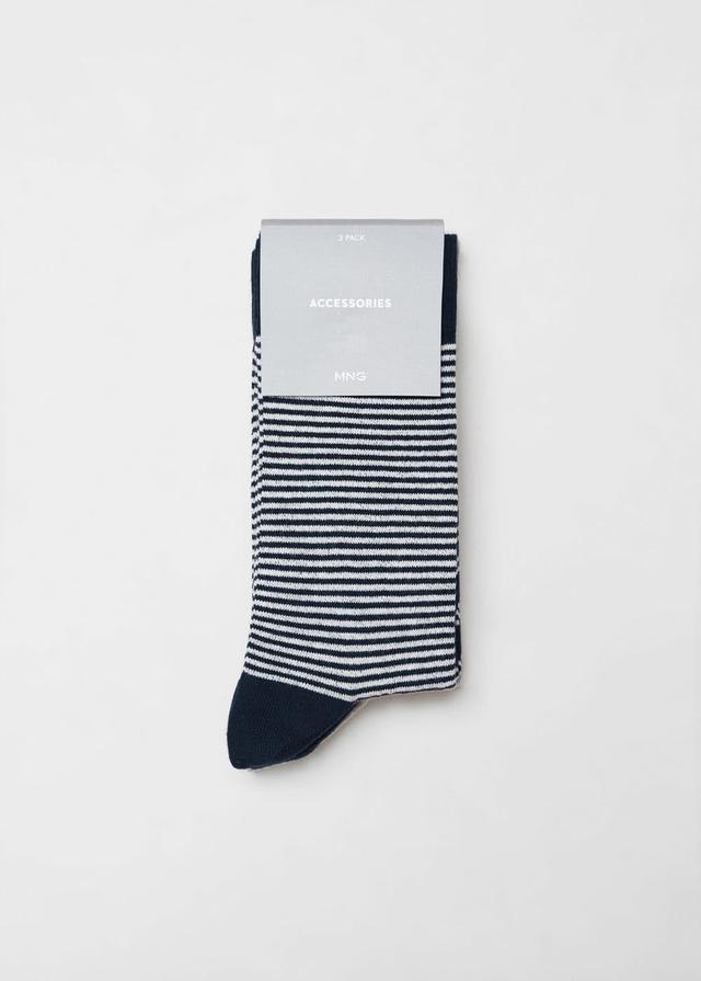 MANGO MAN - Pack of 3 cotton socks dark navyMen Product Image