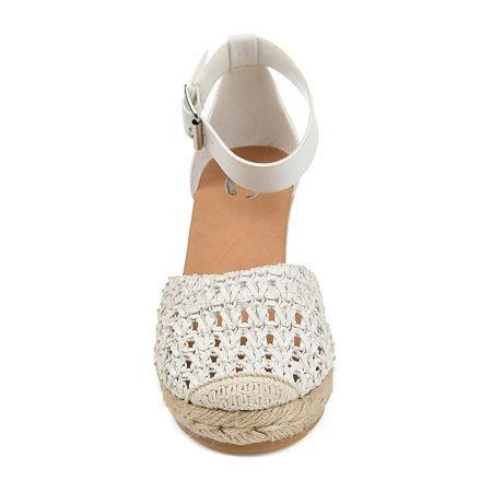 Journee Collection Sierra Womens Wedge Sandals White Product Image