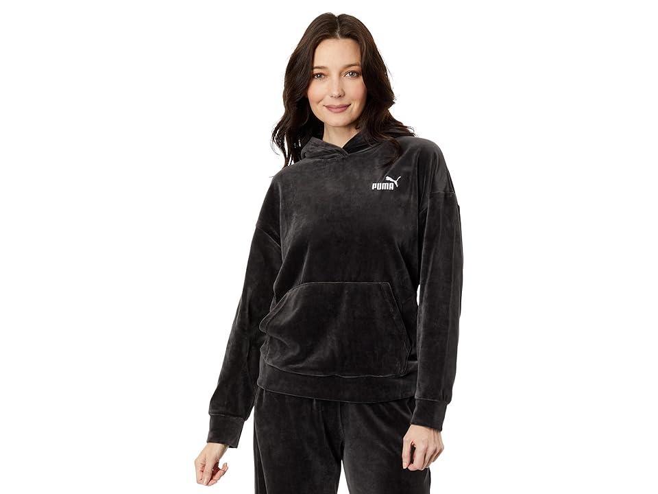 PUMA Essentials Elevated Velour Pullover Hoodie (Puma ) Women's Clothing Product Image