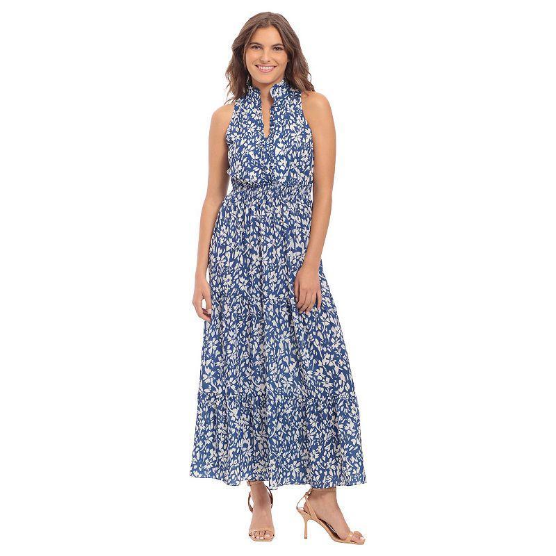 Womens London Times Floral Smocked-Waist Maxi Dress Product Image