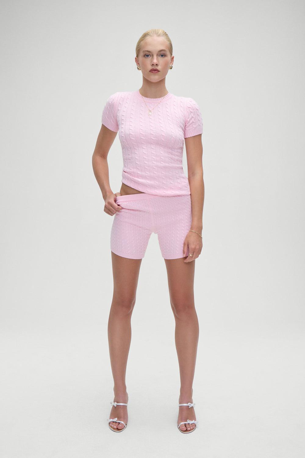 Ariel Knit Shorts - Cozy Pink Product Image