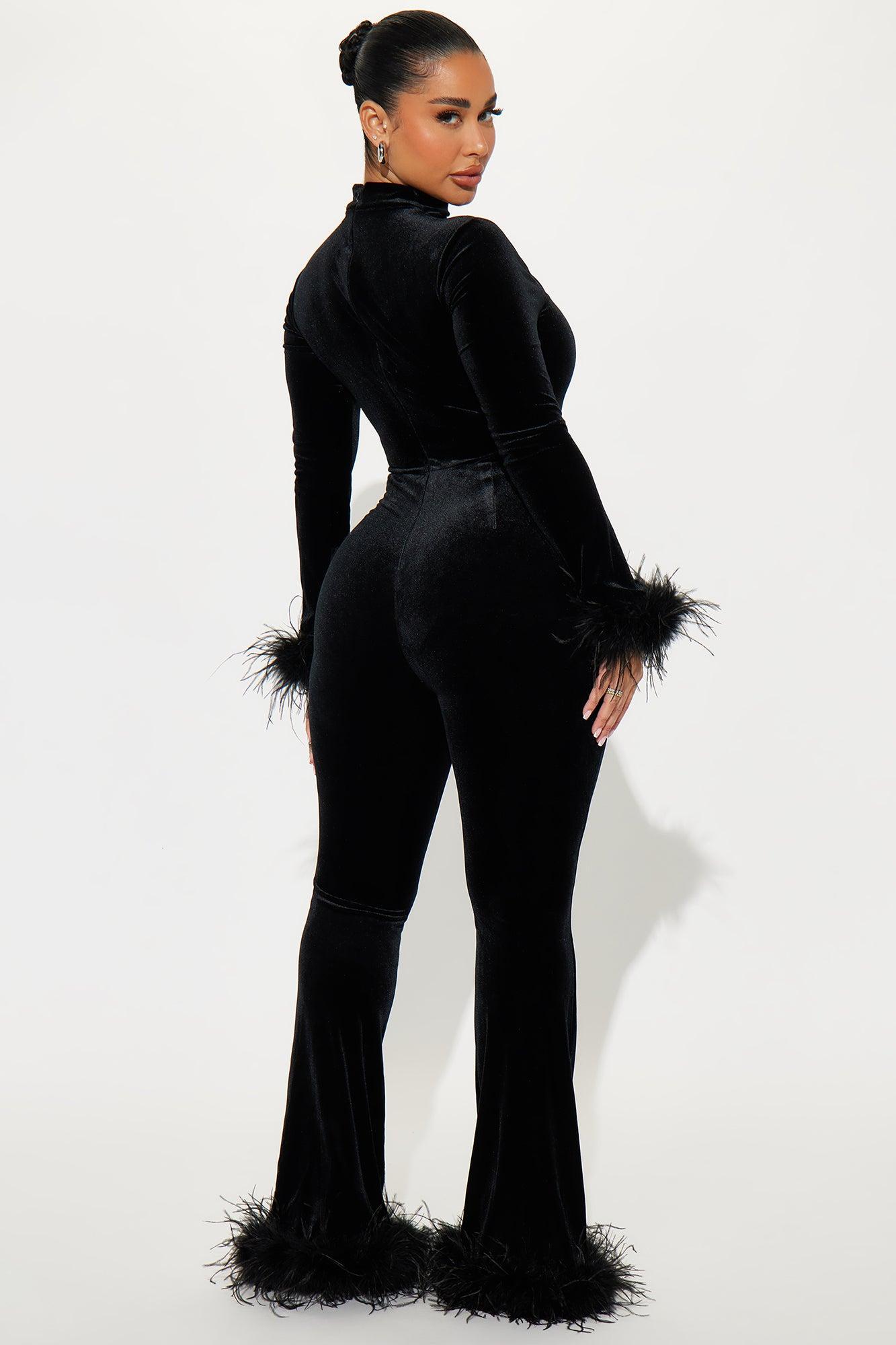 Denise Velvet Jumpsuit - Black Product Image