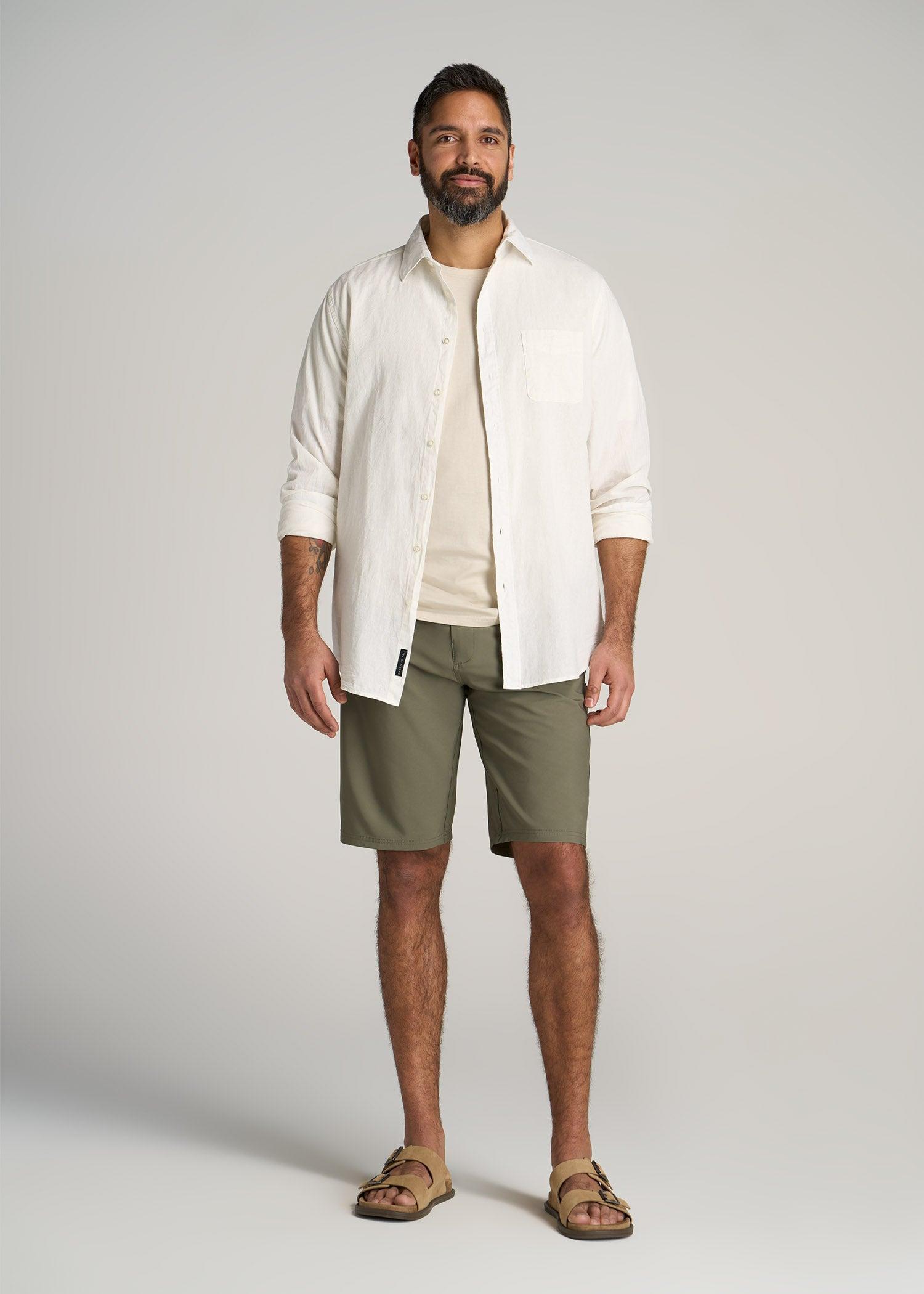 Hybrid Shorts for Tall Men in Olive Male Product Image