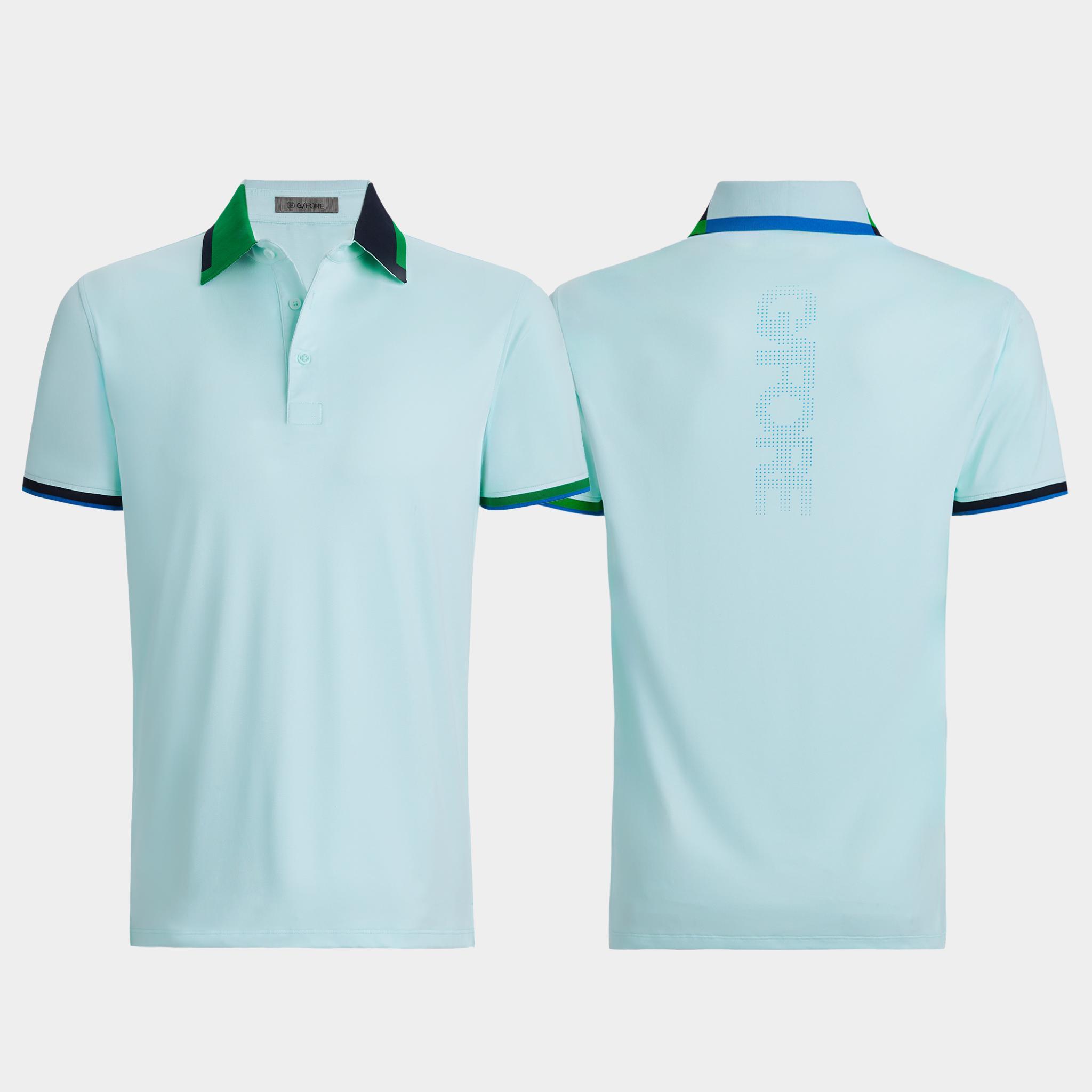 SILKY PIQUÉ CONTRAST BANDED SLEEVE POLO Product Image