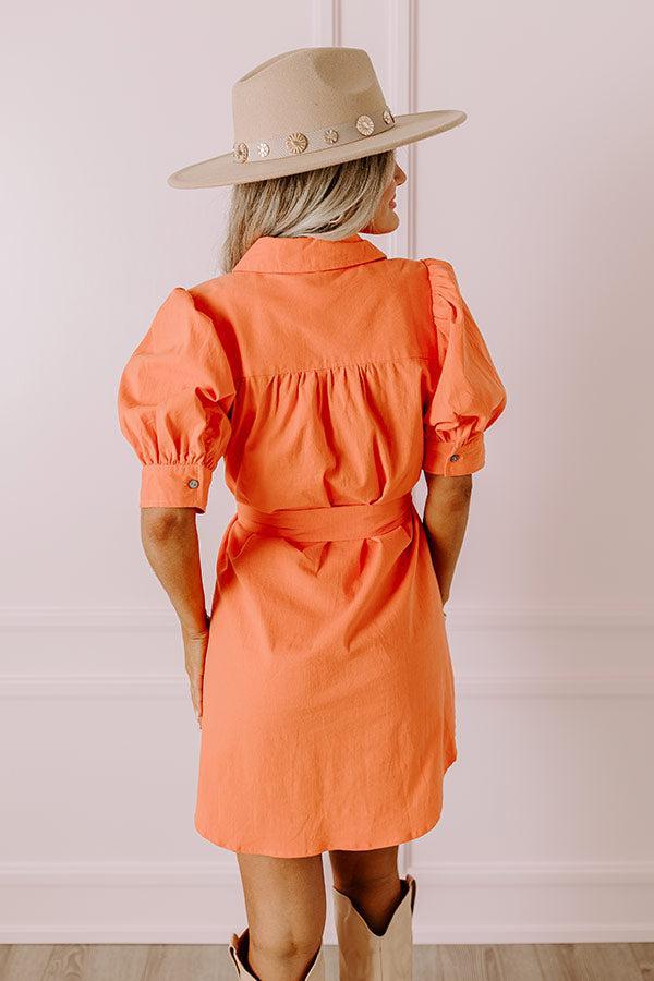 Coastal Views Button Down Mini Dress in Orange Product Image