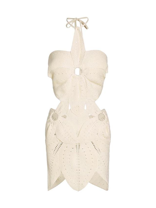 Cult Gaia - Floreana Knit-Cotton Mini Dress - Off-WhiteModa Operandi Product Image