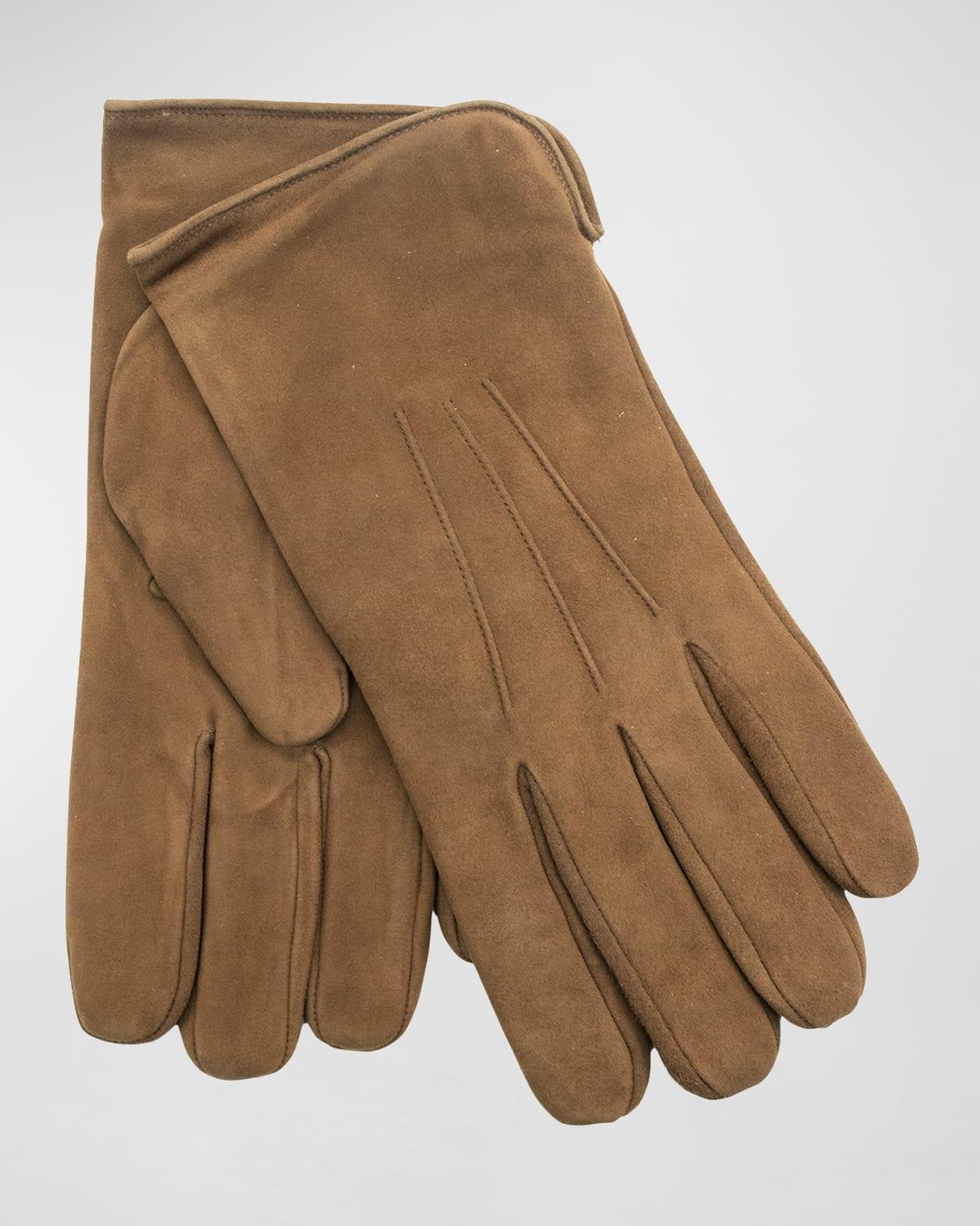 Mens Cashmere-Lined Suede Gloves Product Image