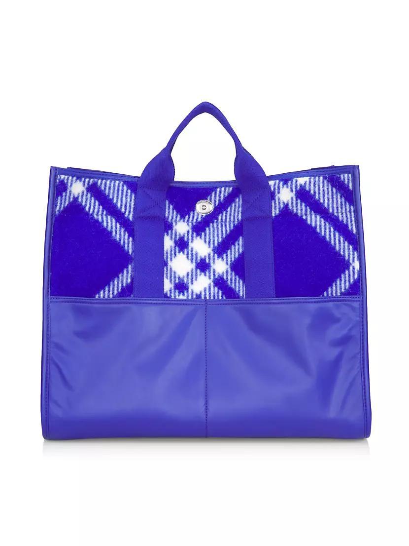 Jacquard Check Wool Shopper Tote Bag Product Image