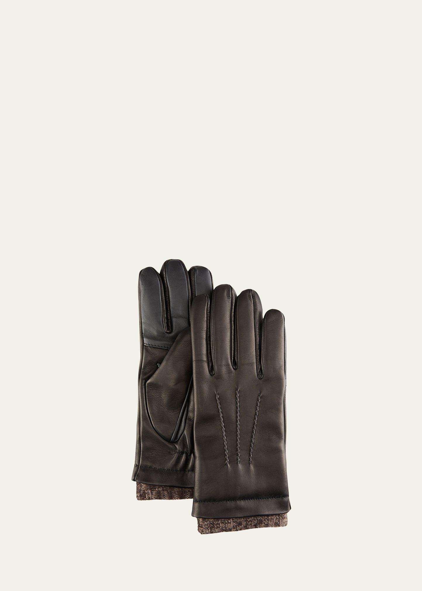 Mens Leather Gloves w/ Knit Lining Product Image