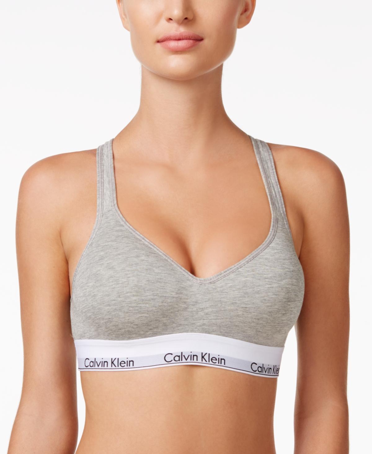 Calvin Klein Womens Modern Cotton Padded Bralette - Black - L Product Image