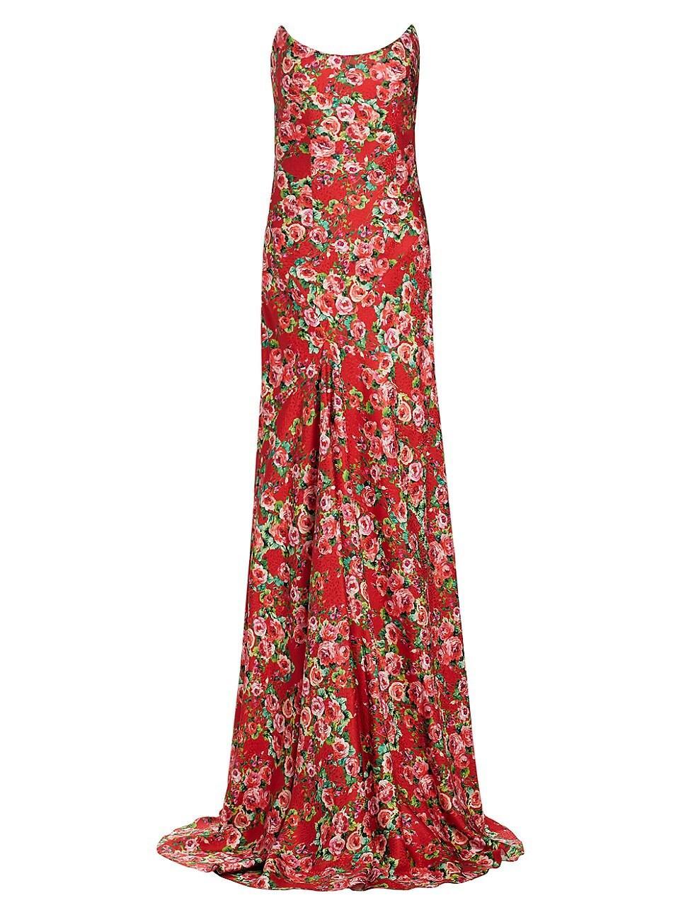 Womens Tallulah Floral Silk Gown Product Image