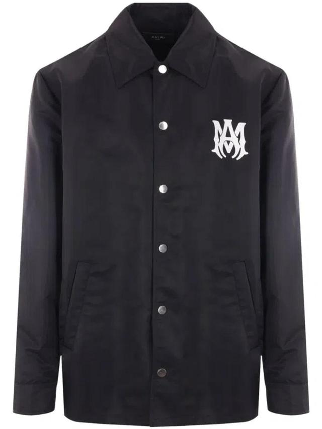 Ma-print Shirt Jacket In Black Product Image