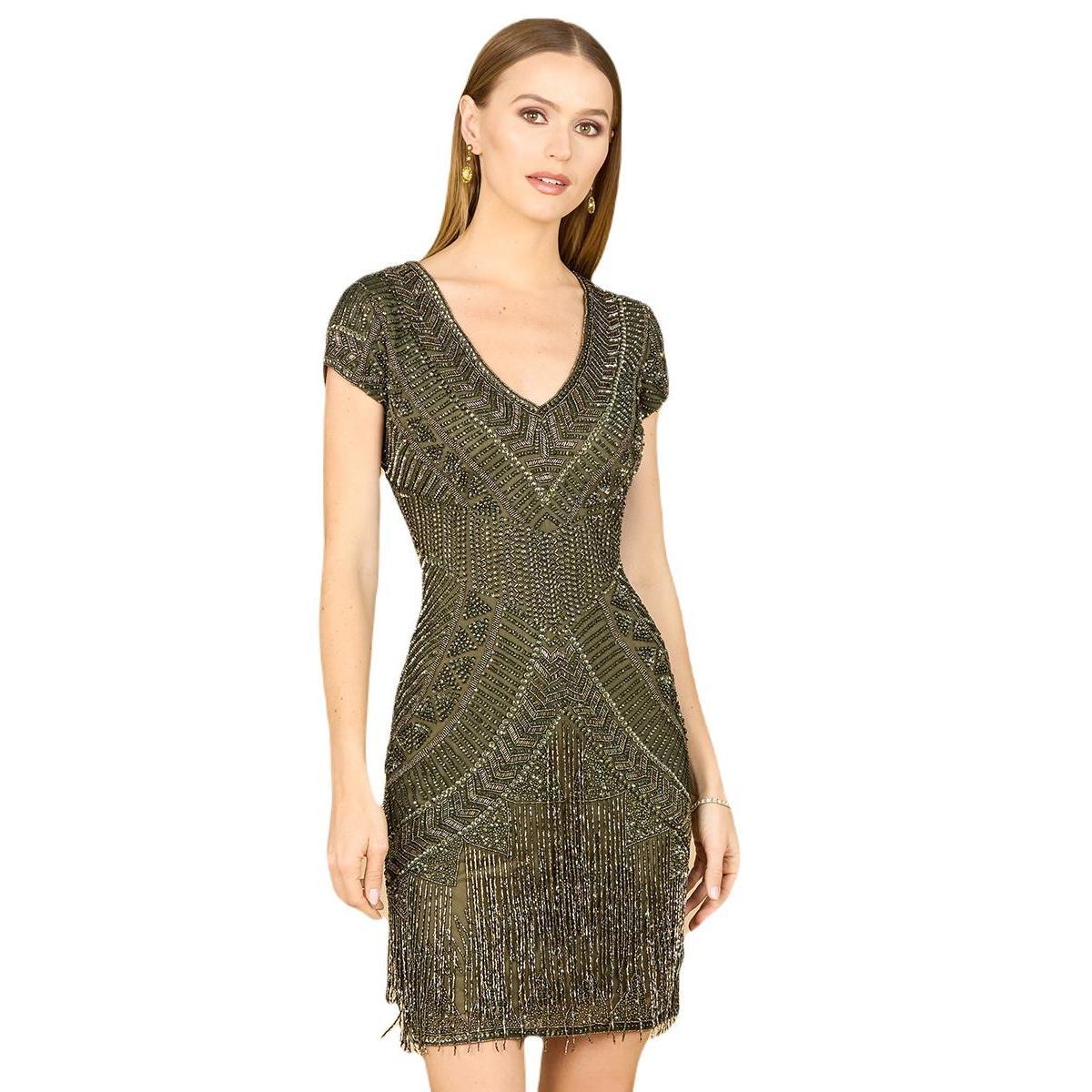 Womens Lara Brooklyn Beaded Fitted Short Dress with Open Back Product Image