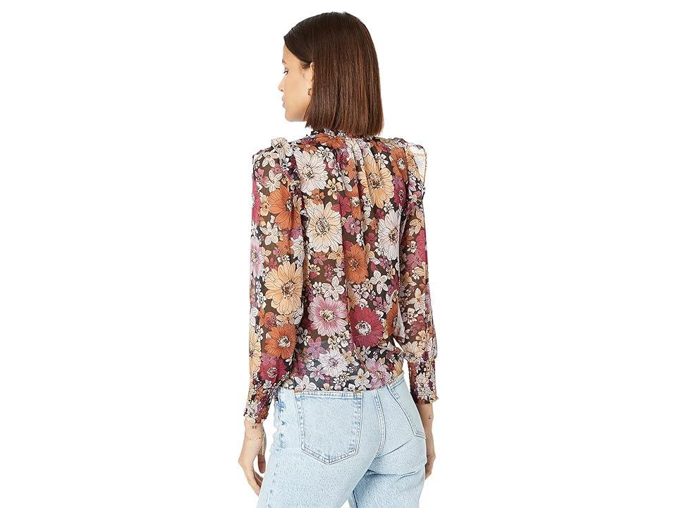 Steve Madden Floral Me Not Top (Rust/Black) Women's Blouse Product Image