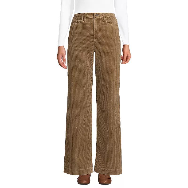 Petite Lands End High-Rise Wide Leg Corduroy Pants, Womens Product Image