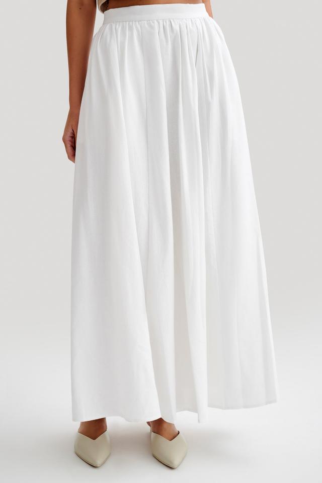 Clarence Linen A-Line Maxi Skirt - White Product Image