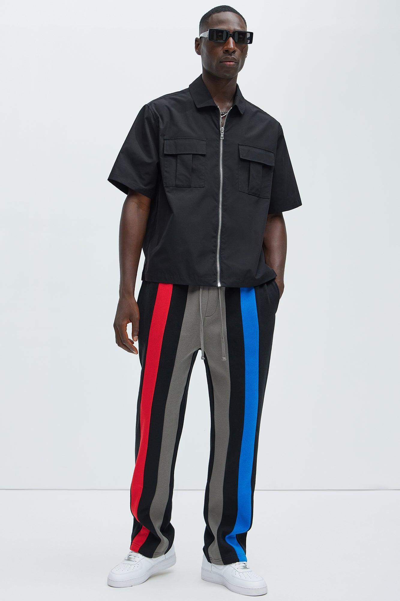 Tyson Multi Stripe Straight Sweatpants - Black/combo Product Image