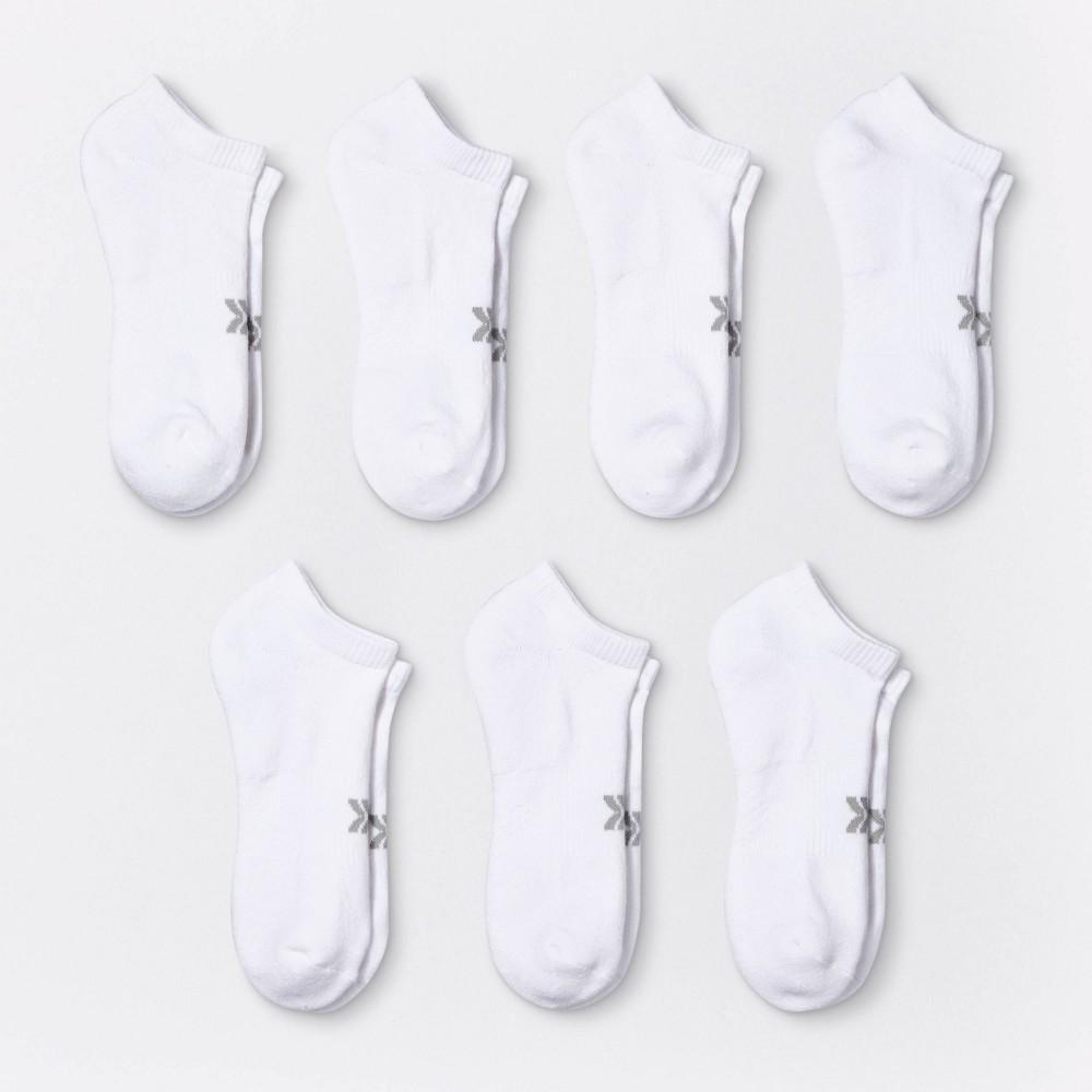 Womens Cushioned 6+1 Bonus Pack No Show Athletic Socks - All in Motion White 4-10 Product Image