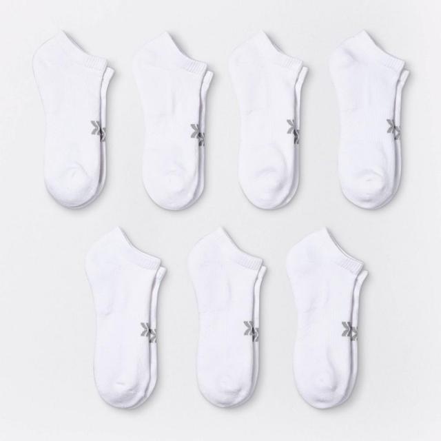 Womens Cushioned 6+1 Bonus Pack No Show Athletic Socks - All in Motion White 4-10 Product Image