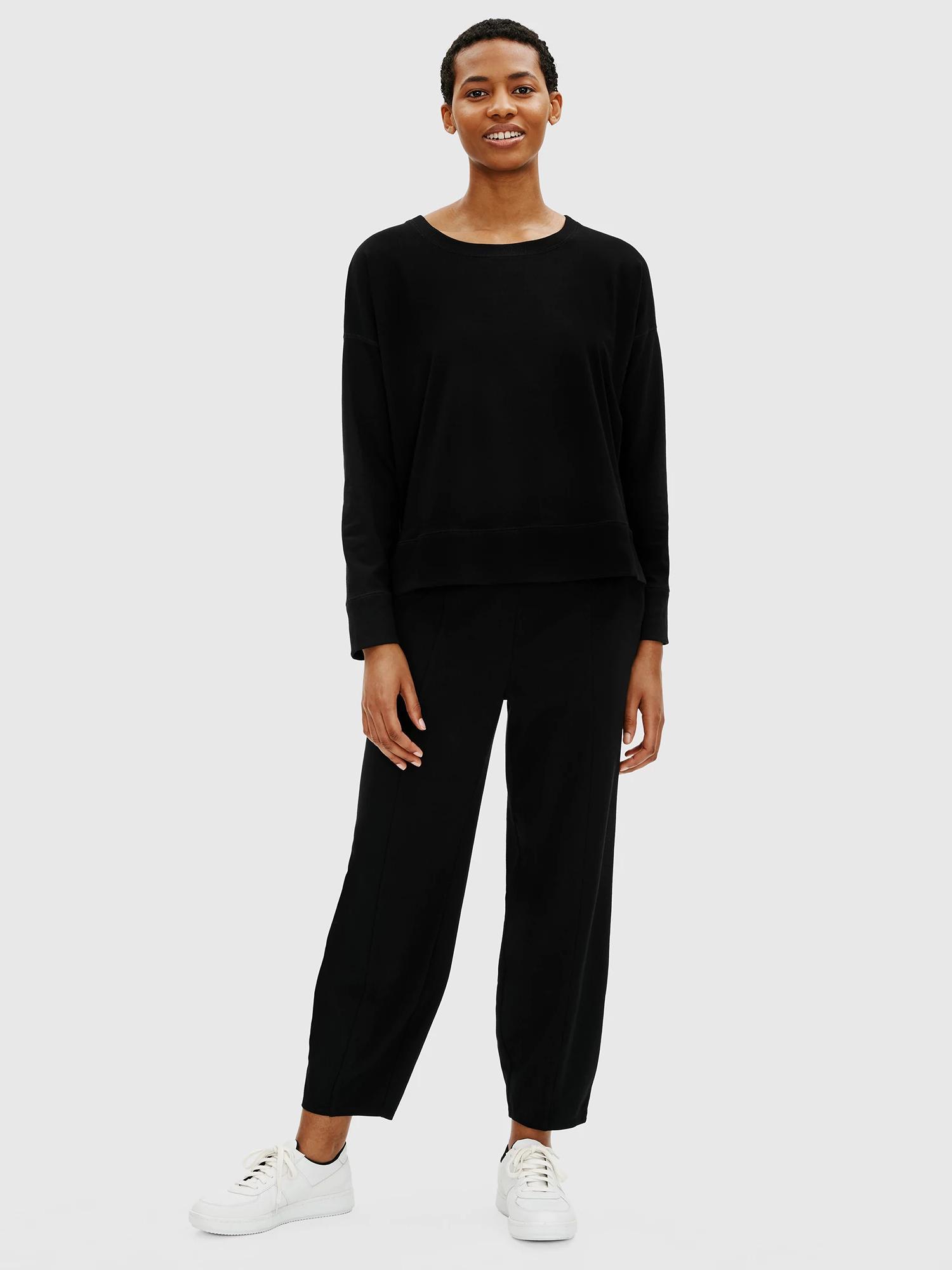 EILEEN FISHER Traceable Cotton Jersey Crew Neck Box-Topfemale Product Image