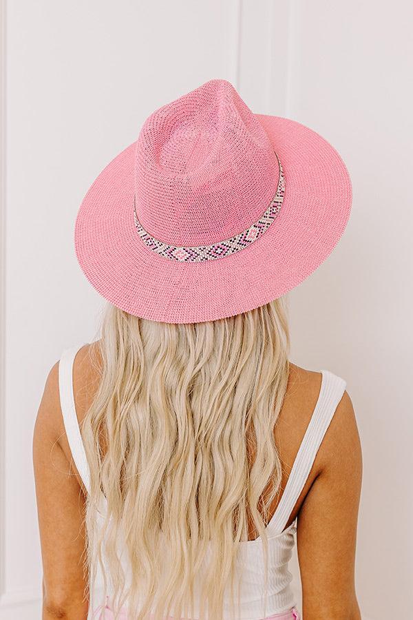 Sunny Refresh Woven Fedora in Pink Product Image