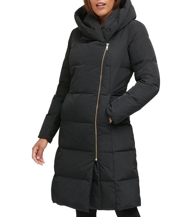 Cole Haan Signature Taffeta Down Quilted Oversize Hooded Front Zip Coat Product Image