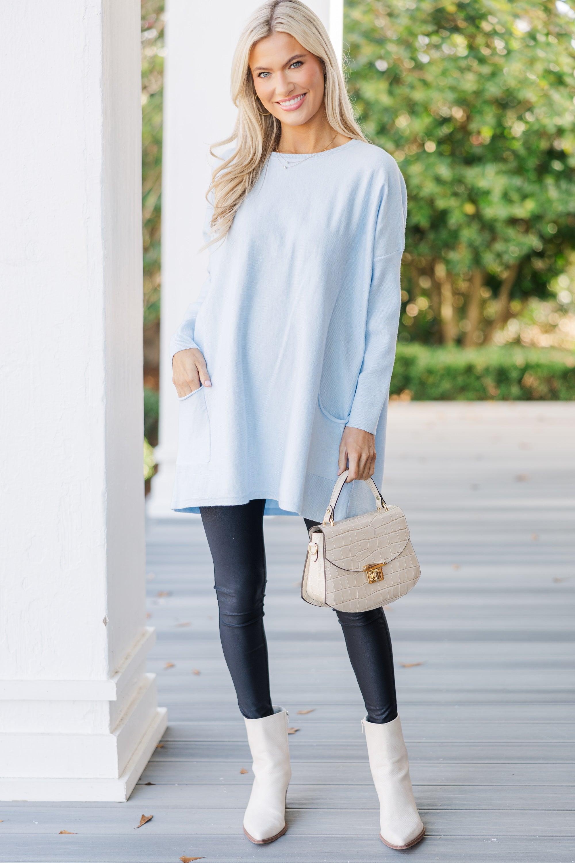 Loving My Life Light Blue Pocket Tunic Female Product Image