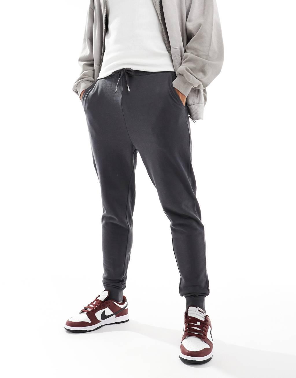 ASOS DESIGN essential skinny sweatpants in charcoal Product Image