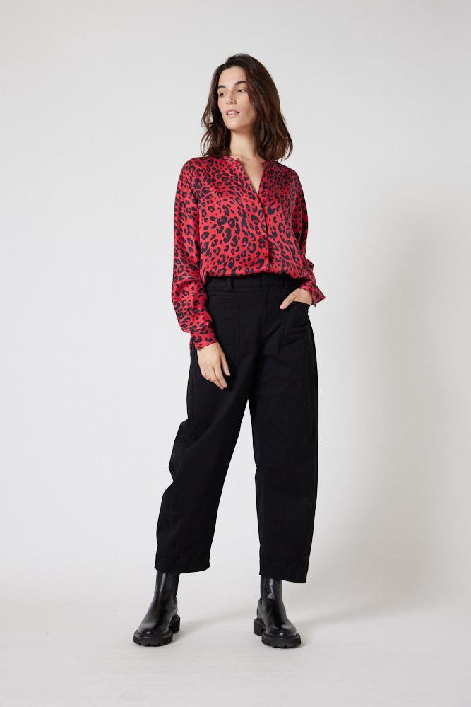 Leopard Silk Blouse Product Image