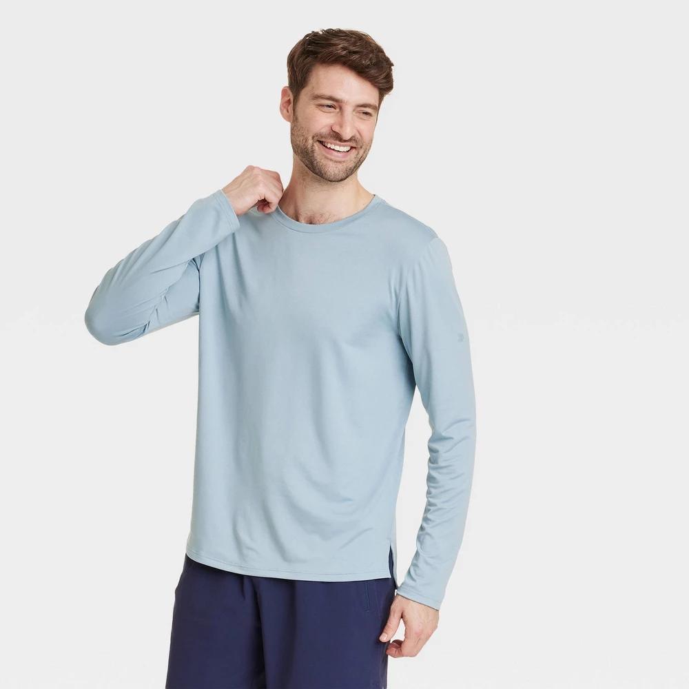 Mens Long Sleeve Performance T-Shirt - All In Motion Light Blue XL Product Image