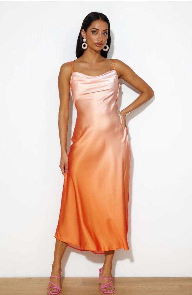 Luxe Ombre Midi Dress Orange Product Image