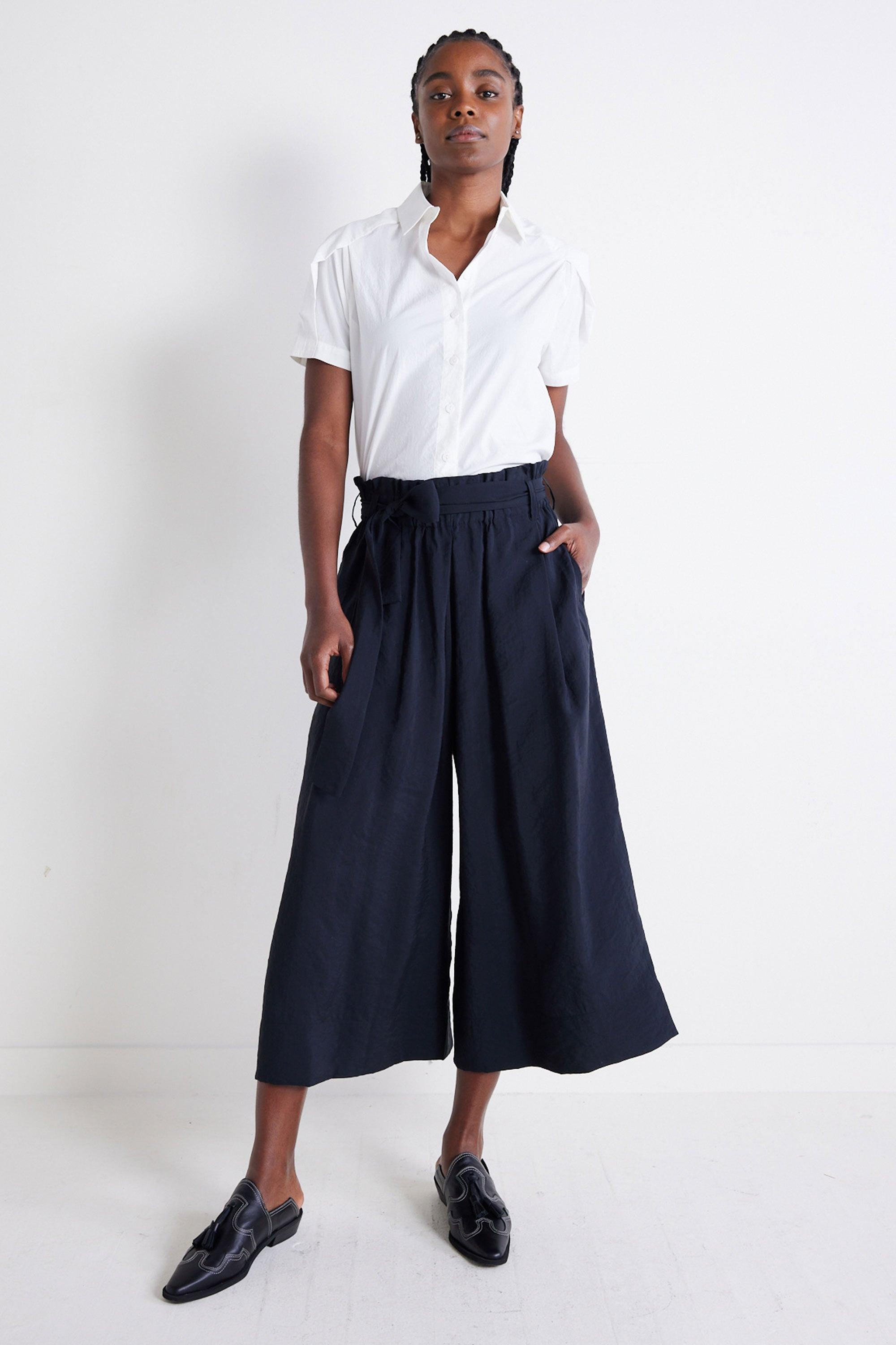 Light Poplin Paperbag Wide Leg Pants Product Image