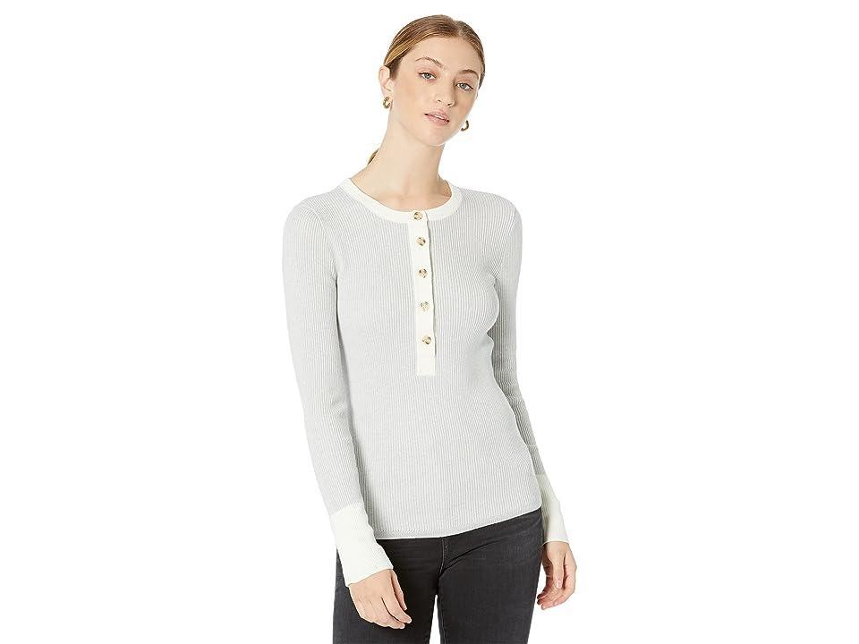 Faherty Mikki Henley (Neutral Color-Block) Women's Clothing Product Image