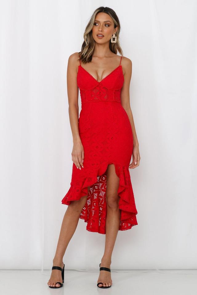 Back In The Habit Midi Dress Red Product Image