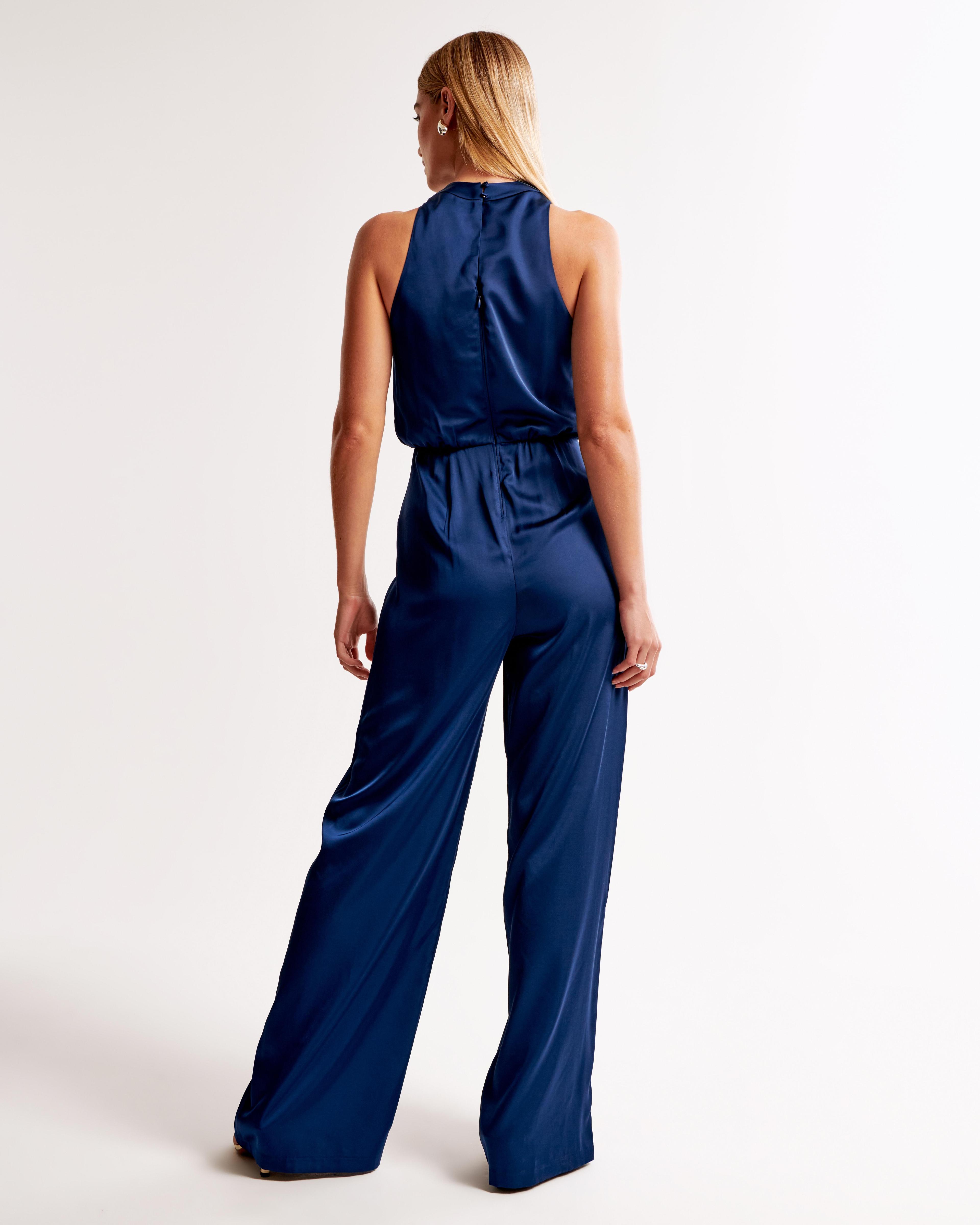 High-Neck Draped Jumpsuit Product Image