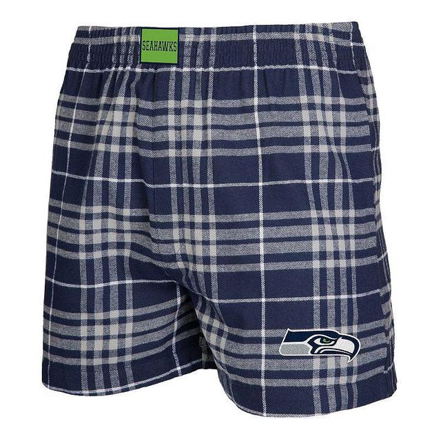 Mens Concepts Sport /Gray Seattle Seahawks Concord Flannel Boxers Blue Product Image