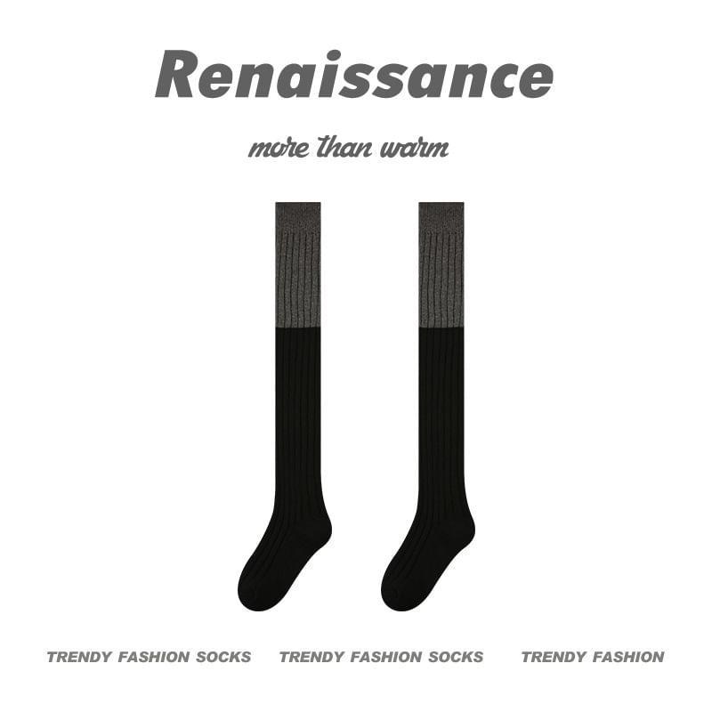 Color Block Over The Knee Socks Product Image