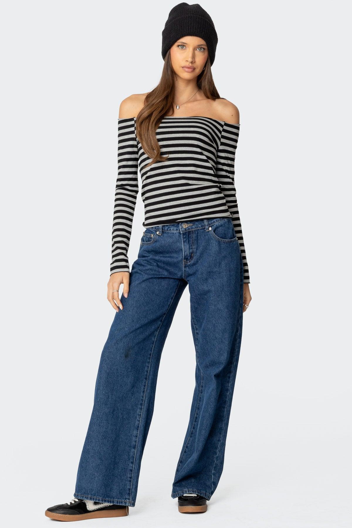 Nelligan Striped Off Shoulder Top Product Image