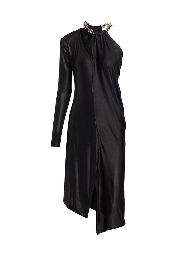 Womens Serenity Deconstructed Asymmetric Chain Midi-Dress Product Image