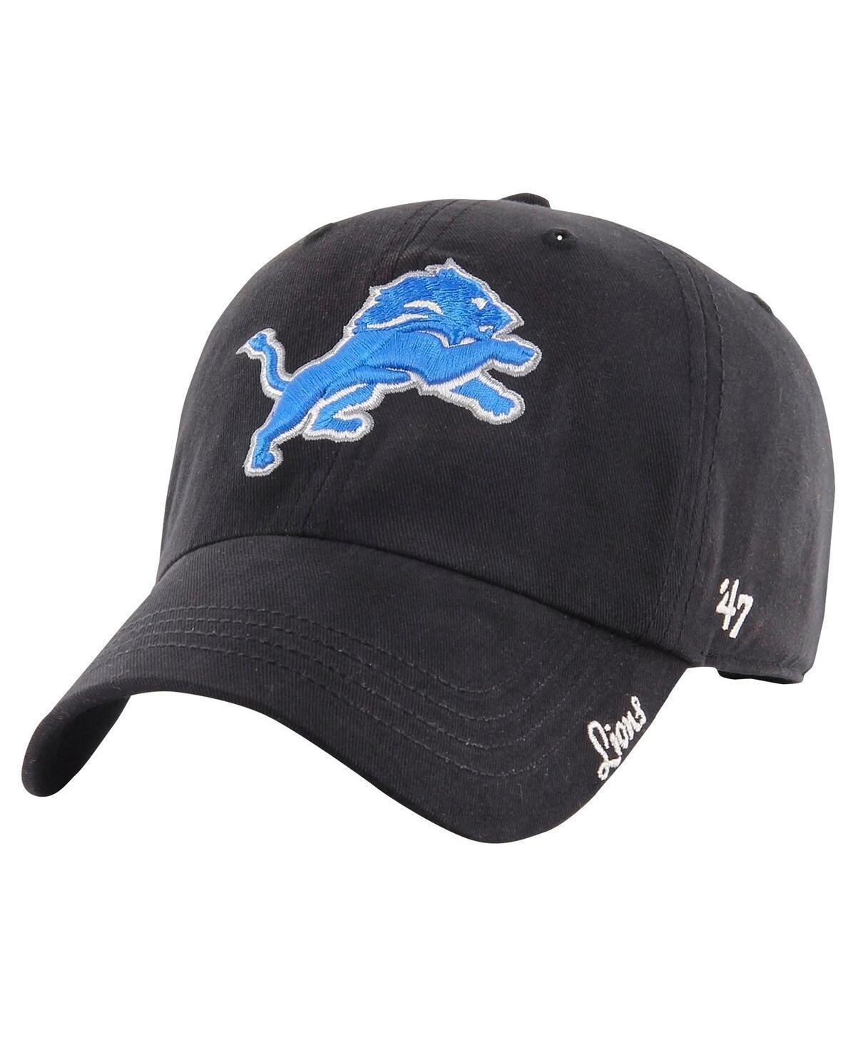 47 Brand Womens Black Detroit Lions Miata Clean Up Adjustable Hat Product Image