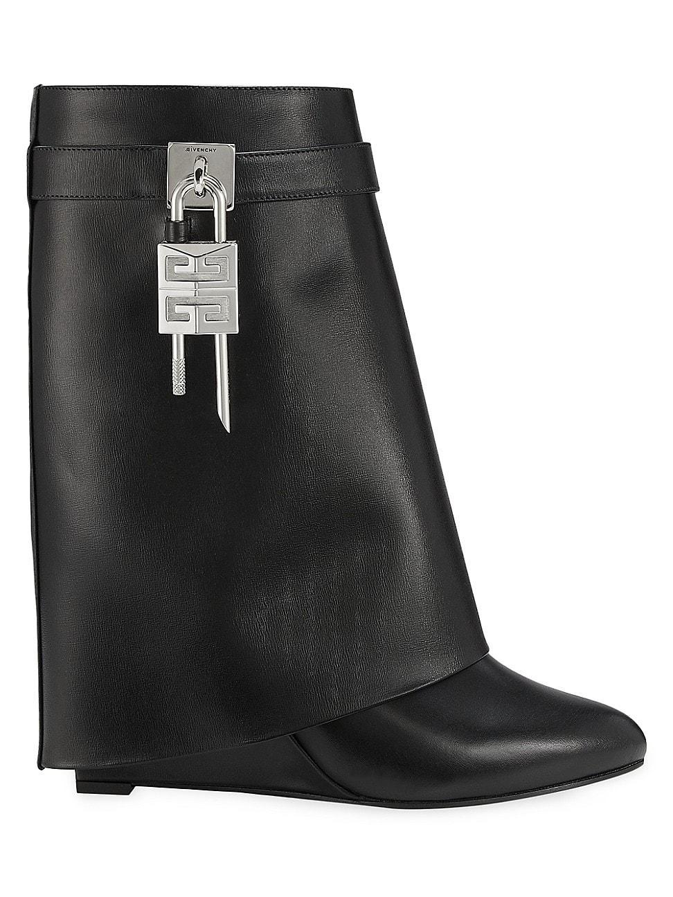 Womens Shark Lock Ankle Boots in Leather Product Image