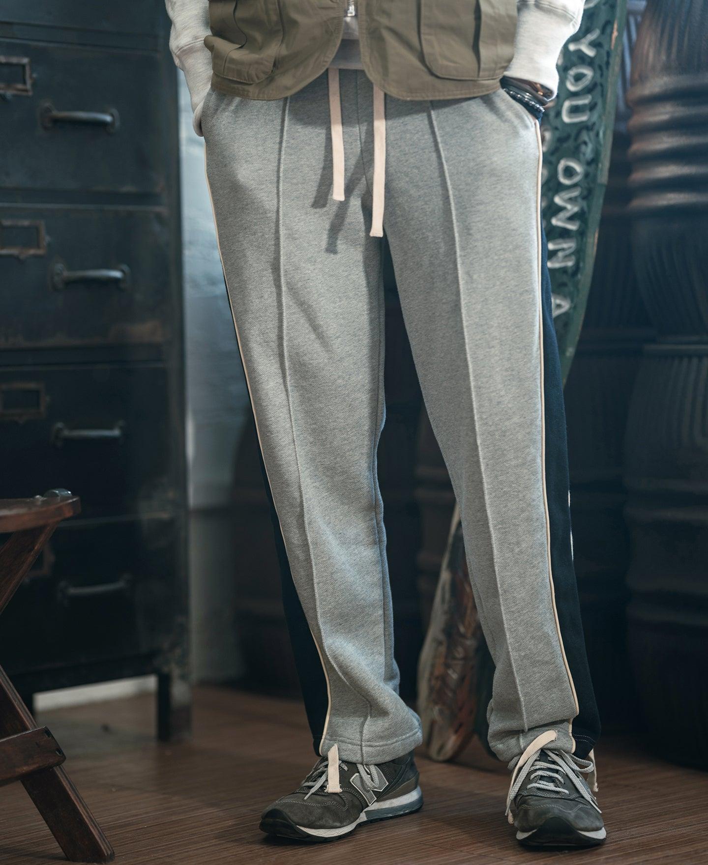 Classic Straight-Leg Striped Logo-Embroidered Cotton-Terry Sweatpants - Gray Product Image