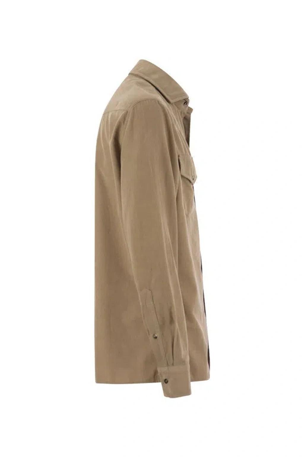 BRUNELLO CUCINELLI Easy Fit Corduroy Shirt In Camel Product Image