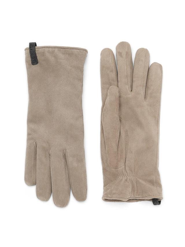 Womens Suede Gloves with Monili Product Image