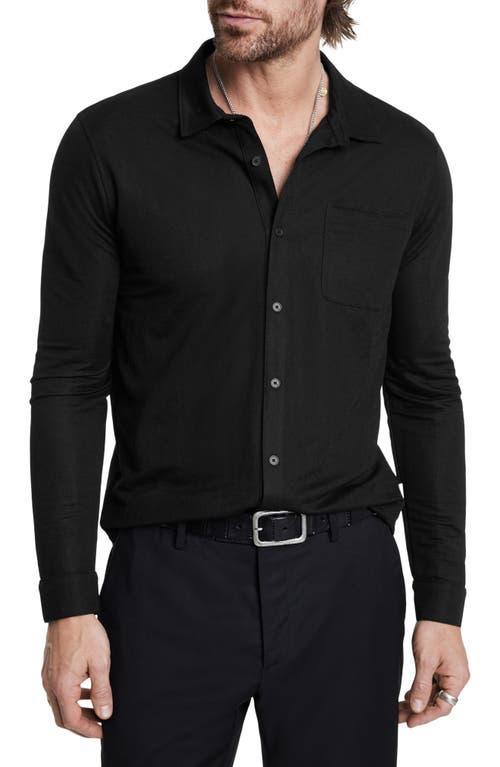 John Varvatos McGiles Piqu Knit Button-Up Shirt Product Image