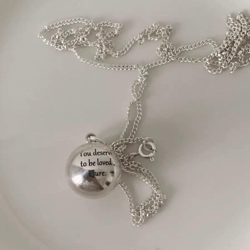 Engraved Ball Pendant Necklace Product Image