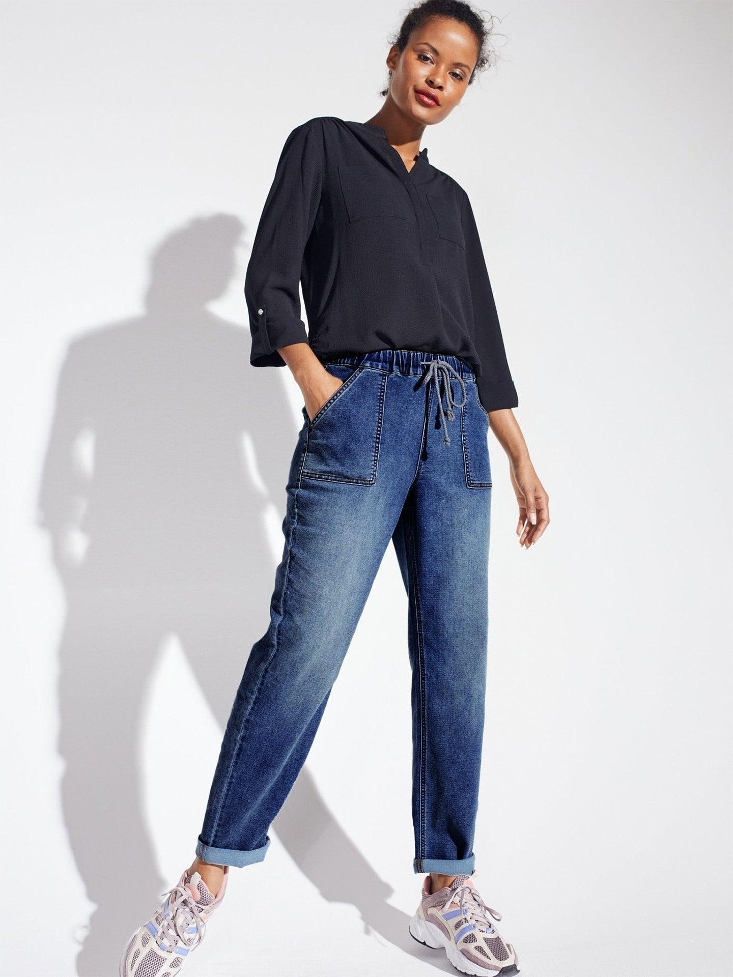 Westport Knit Denim Weekender Pant with Pockets and Drawstring Waist Product Image