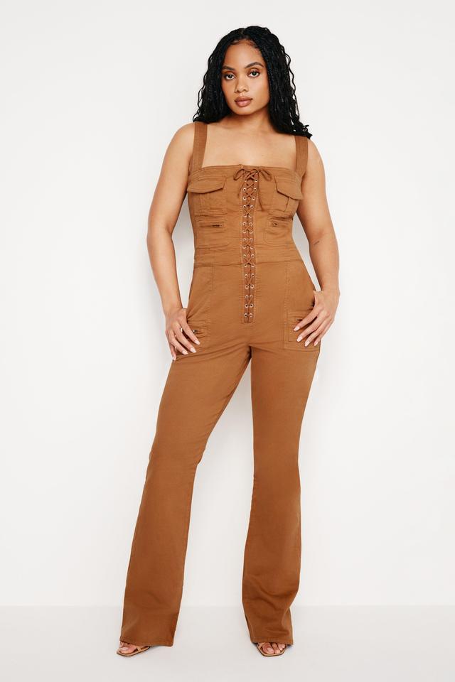 LACE UP UTILITY JUMPSUIT | CANYON003 Product Image